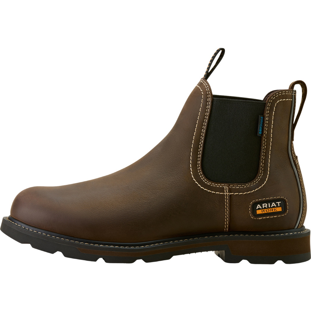 2025 Ariat Mens Groundbreaker Chelsea Waterproof Soft Toe Work Boot 10063854 - Dark Brown